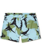 TOM FORD - Slim-Fit Short-Length Printed Swim Shorts - Blue