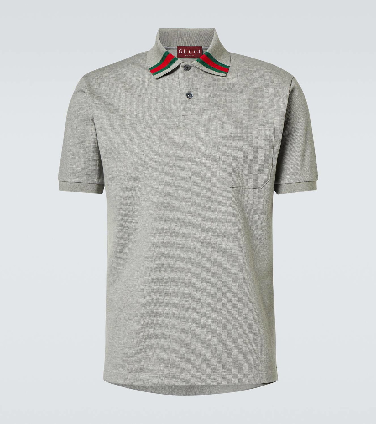 Gucci Web Stripe cotton blend pique polo shirt Gucci