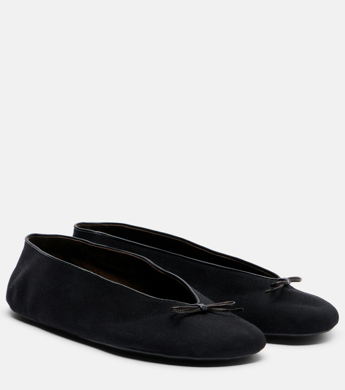 The Row Fay bow-detail cotton ballet flats