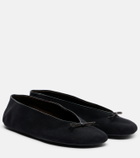 The Row Fay bow-detail cotton ballet flats