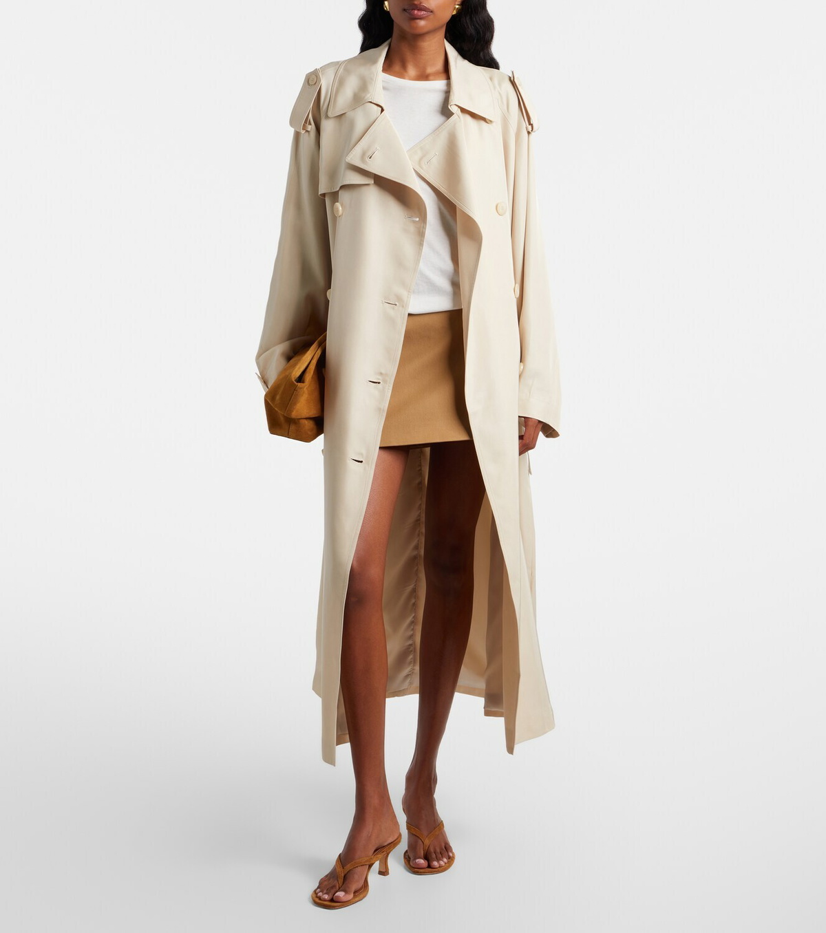 The Frankie Shop Hera cotton twill miniskirt