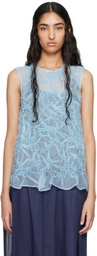 Cecilie Bahnsen Blue Utania Tank Top