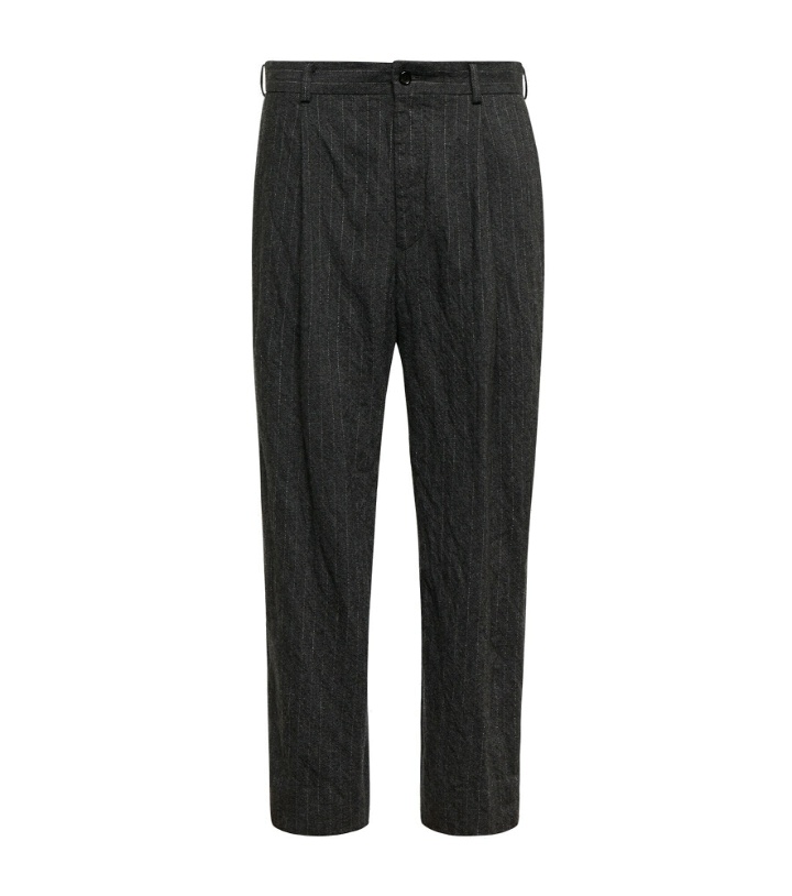 Photo: Comme des Garcons Homme Deux - Pinstriped tapered wool-blend pants
