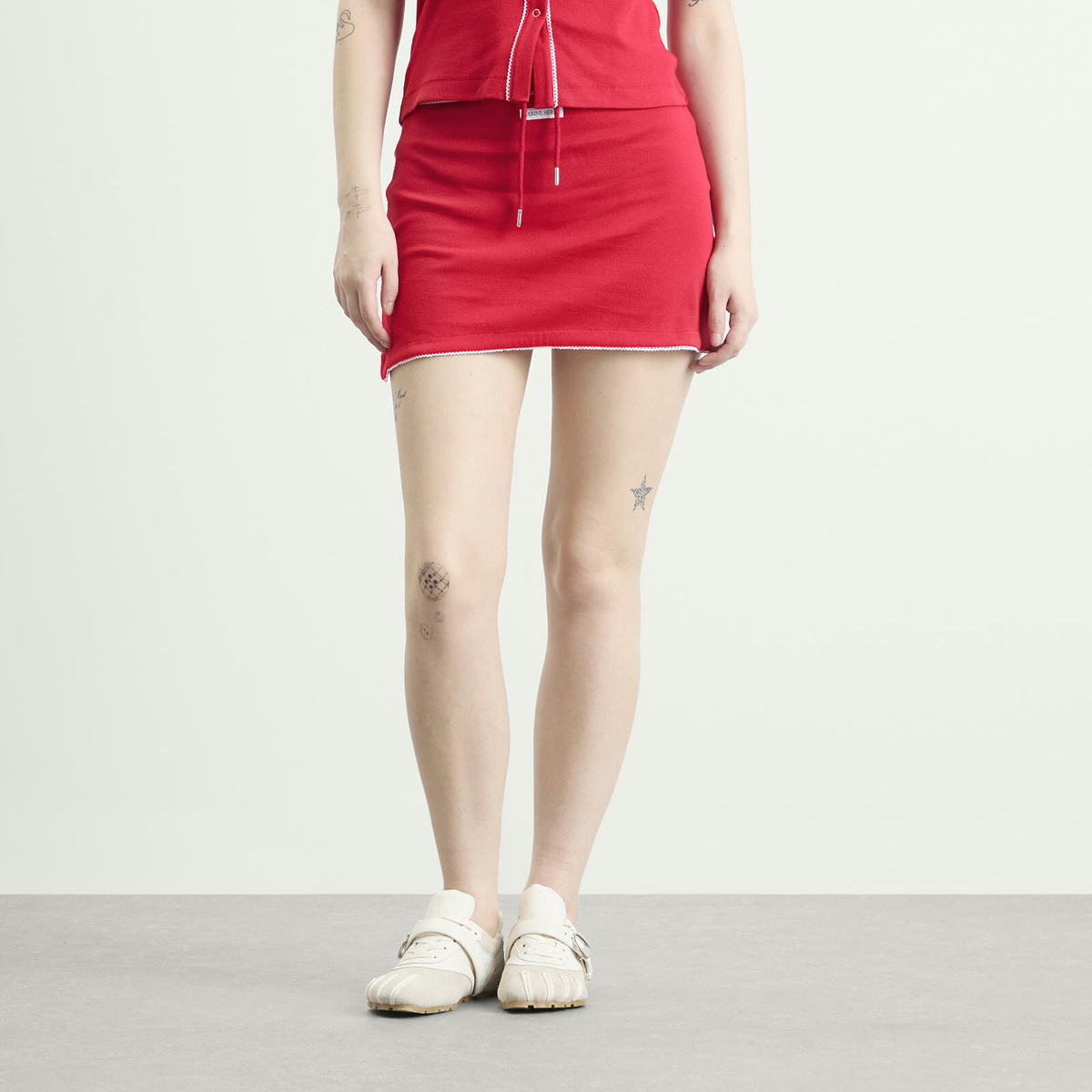 Marine Serre Women's Cute 70'S Mini Skirt in Red