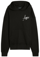 Amiri Hotel Crystal-embellished Hooded Cotton Sweatshirt Black