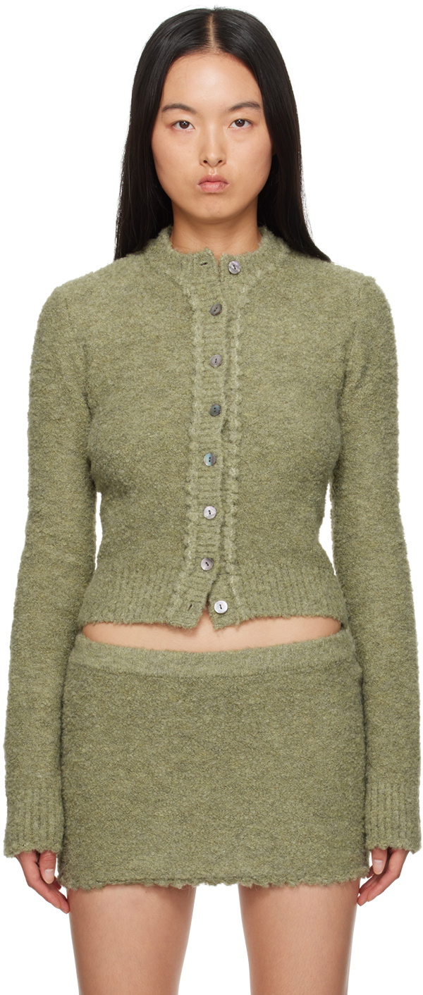 GUIZIO Green Palmyra Knit Cardigan