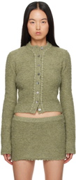 GUIZIO Green Palmyra Knit Cardigan