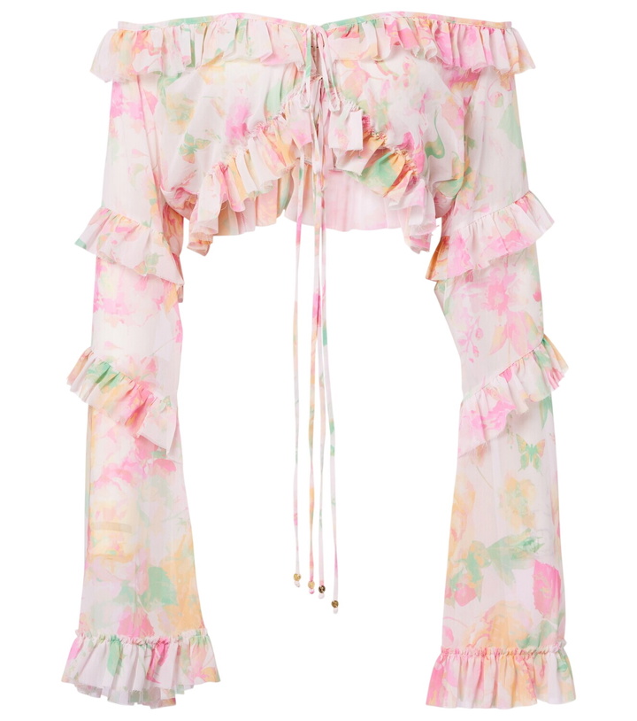 Photo: Bananhot Anita floral ruffled off-shoulder crop top