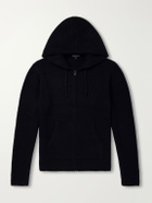 James Perse - Ribbed Cashmere Zip-Up Hoodie - Black