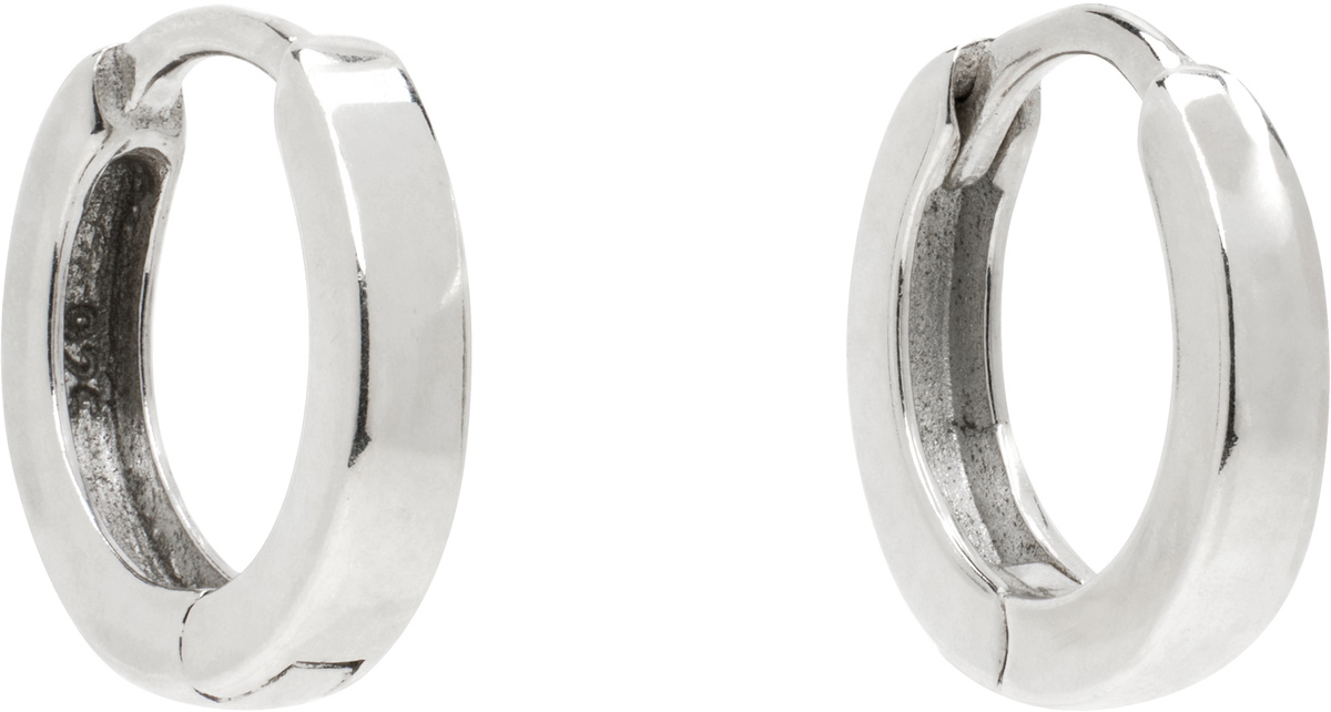 Laura Lombardi Silver Clutch Hoop Earrings