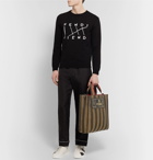 Fendi - Leather-Trimmed Striped Canvas Tote Bag - Men - Brown