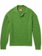 ZEGNA x The Elder Statesman - Waffle-Knit Oasi Cashmere Polo Shirt - Green