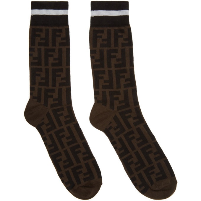 Photo: Fendi Black and Brown Forever Fendi Socks