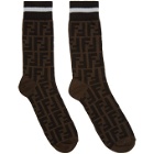 Fendi Black and Brown Forever Fendi Socks