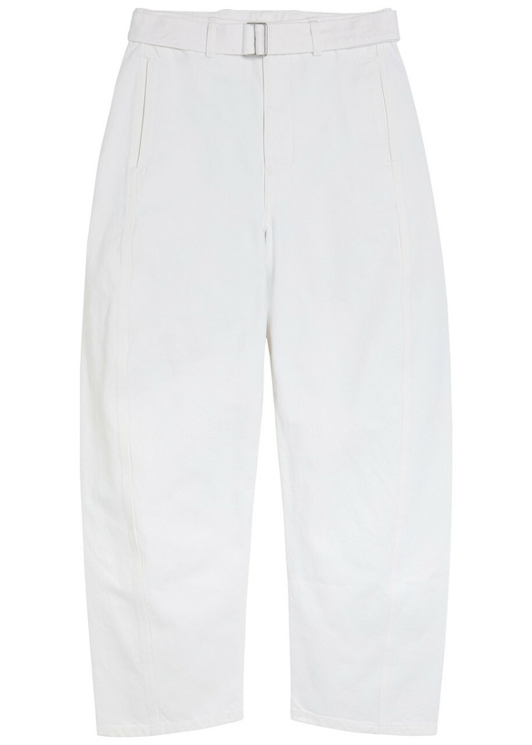 Photo: Lemaire Twisted Belted Barrel-leg Jeans Off White