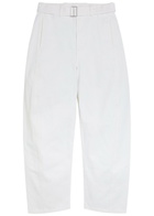 Lemaire Twisted Belted Barrel-leg Jeans Off White