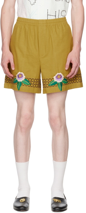 Photo: Bode Green Garden Bed Shorts