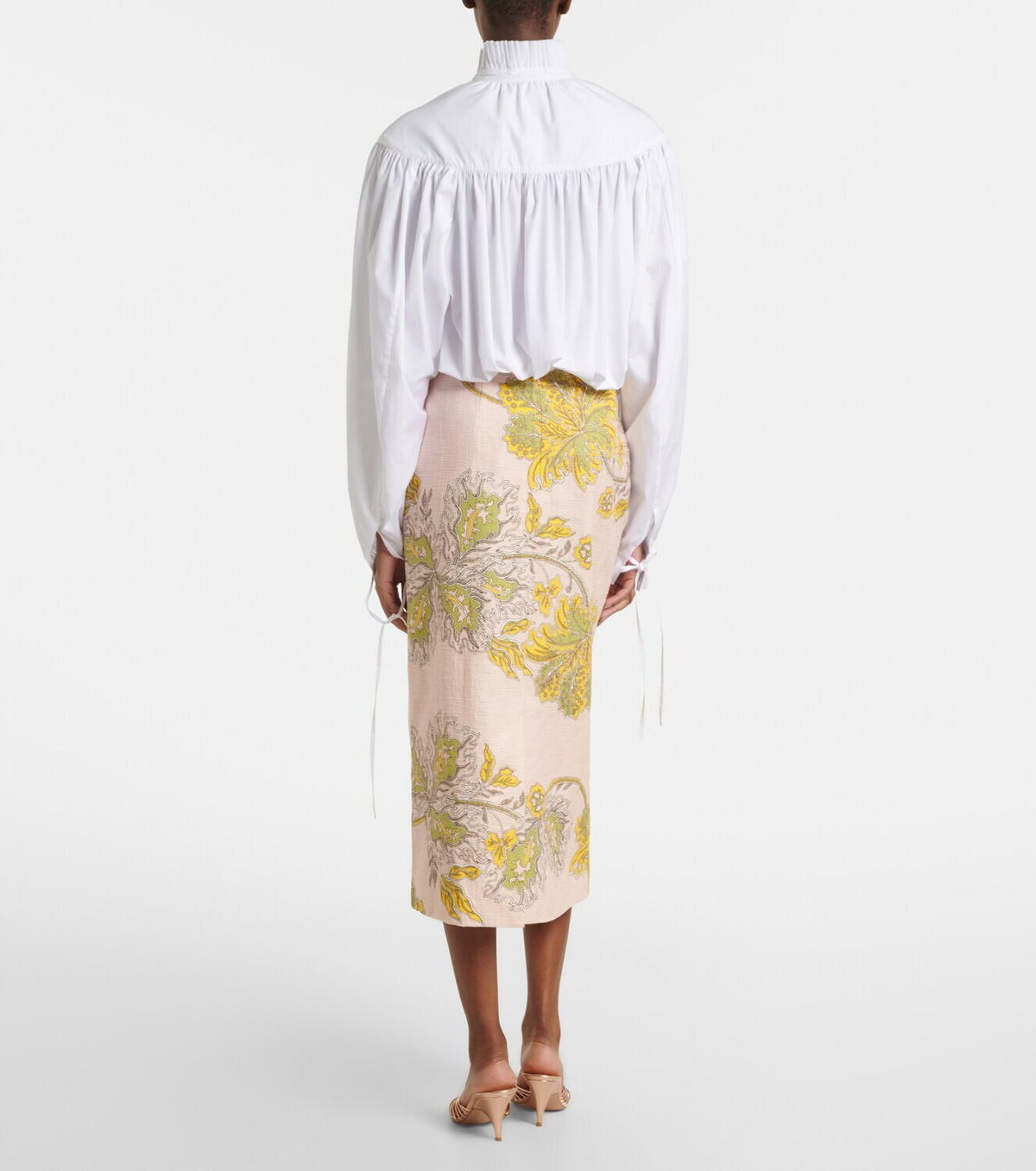 La DoubleJ Printed cotton midi skirt