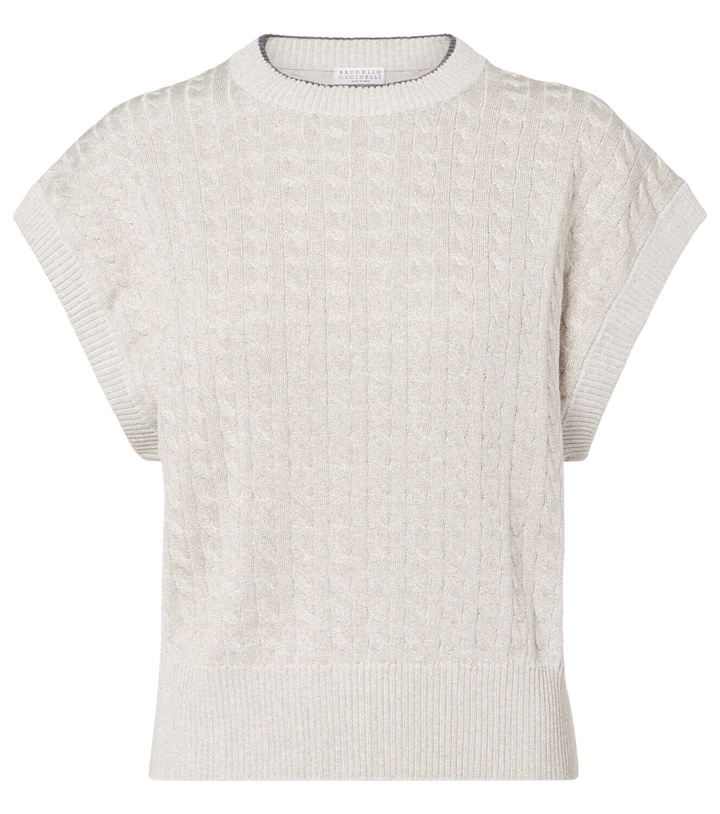Photo: Brunello Cucinelli Cable-knit cotton-blend sweater
