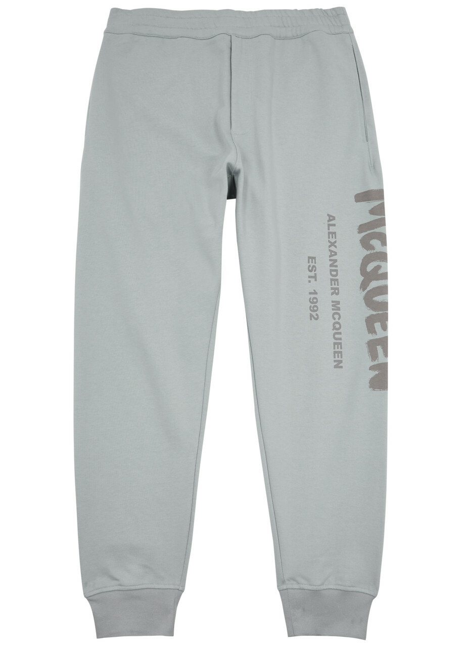Alexander Mcqueen Logo-print Cotton Sweatpants Grey