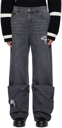 JW Anderson SSENSE Exclusive Gray Bucket Jeans