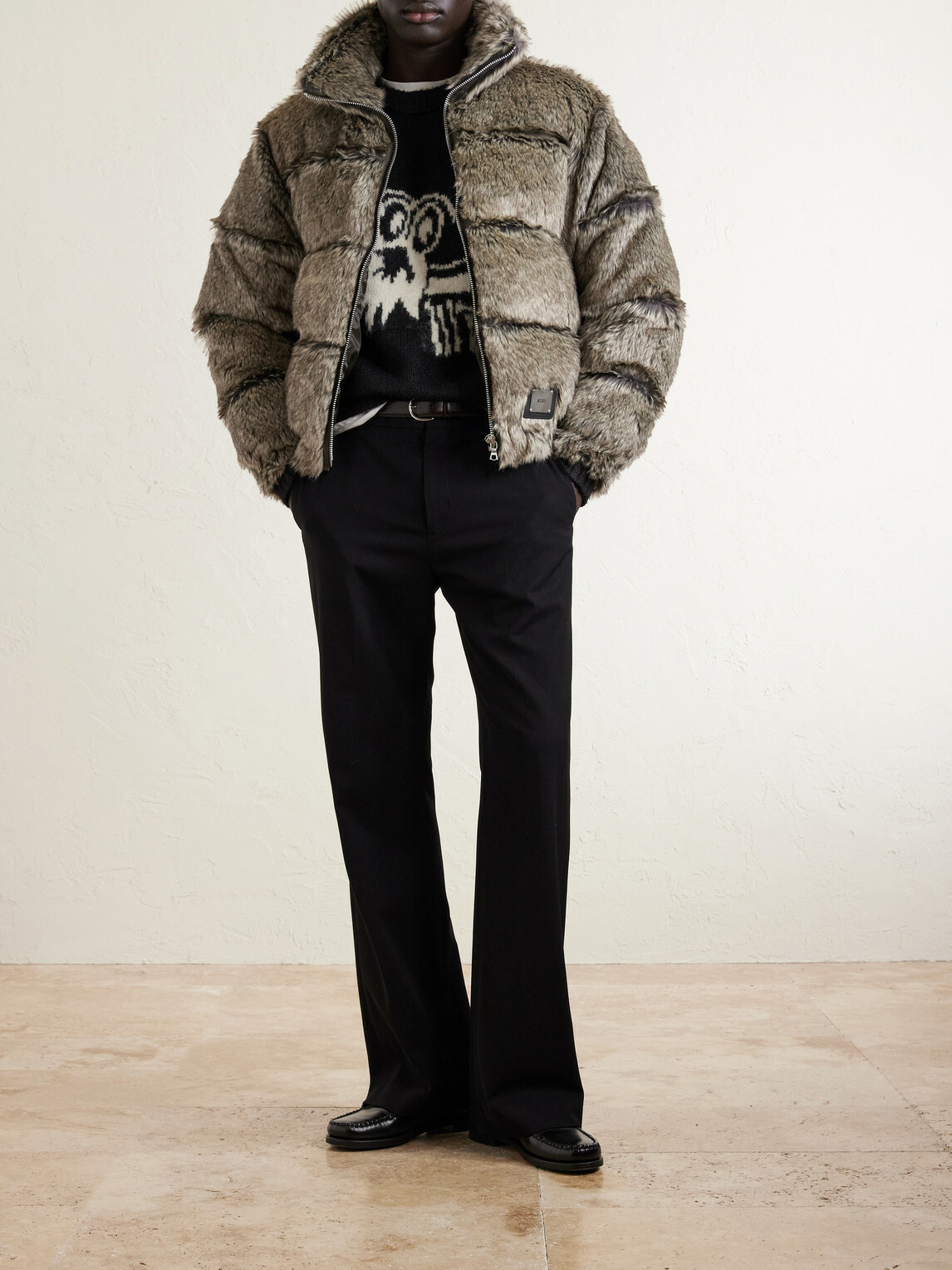 WTAPS - Logo-Intarsia Woven Sweater - Black