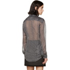 Anthony Vaccarello Black and Grey Flocked Spot Shirt