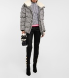 Balmain - Monogram faux fur-trimmed puffer jacket