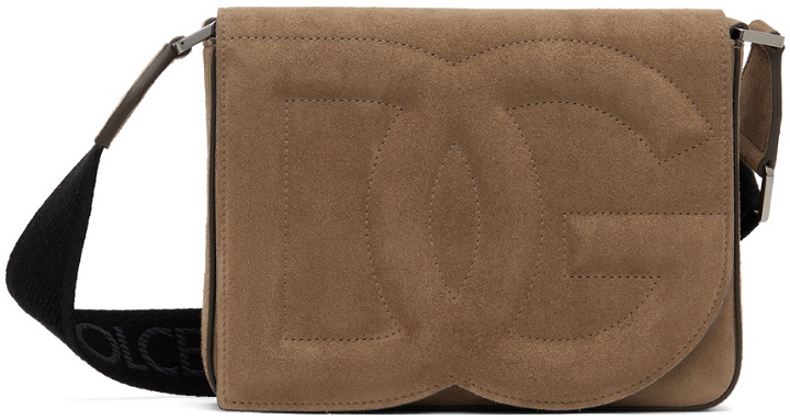 Photo: Dolce&Gabbana Brown Medium 'DG' Logo Crossbody Bag
