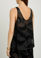 Delos Mira Devoré Georgette top Black