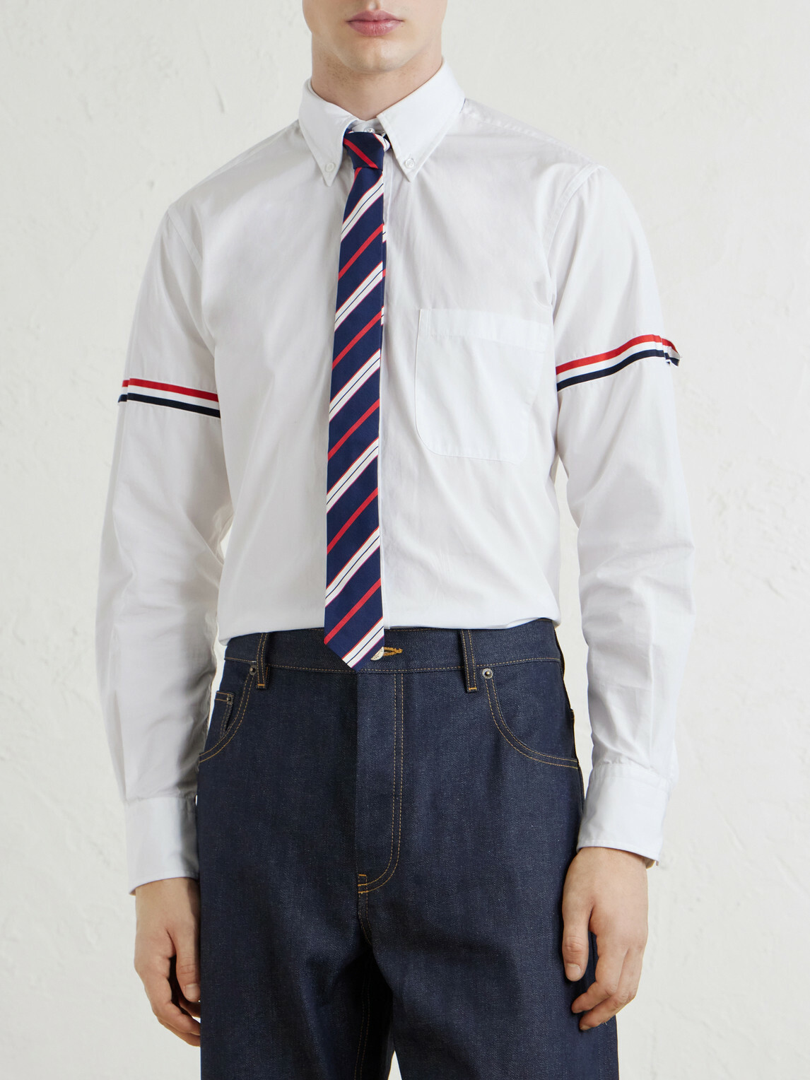 Thom Browne - 5cm Striped Silk and Cotton-Blend Jacquard Tie