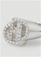 Crystal Embellished Signet Ring in Silver