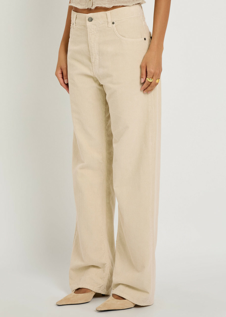 Haikure Bonnie Corduroy Straight-leg Jeans Ecru