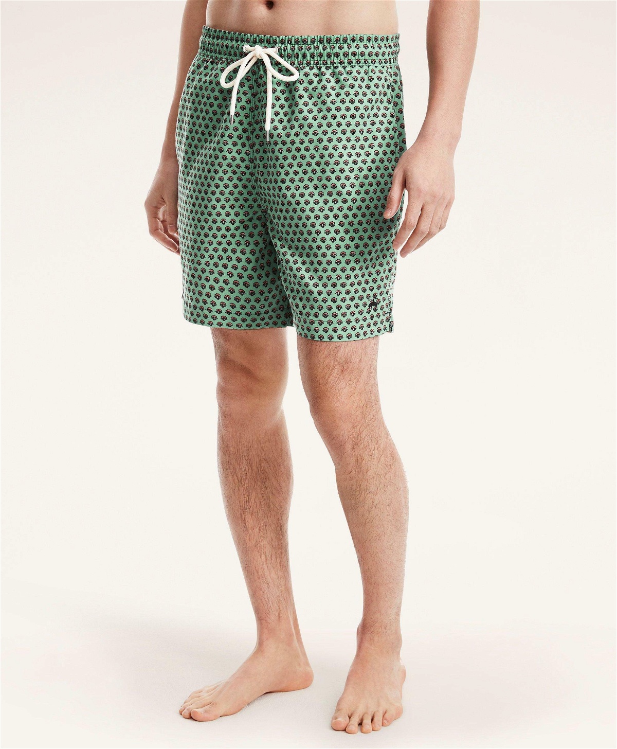 Photo: Brooks Brothers Men's Ditzy Print Swim Trunks | Green