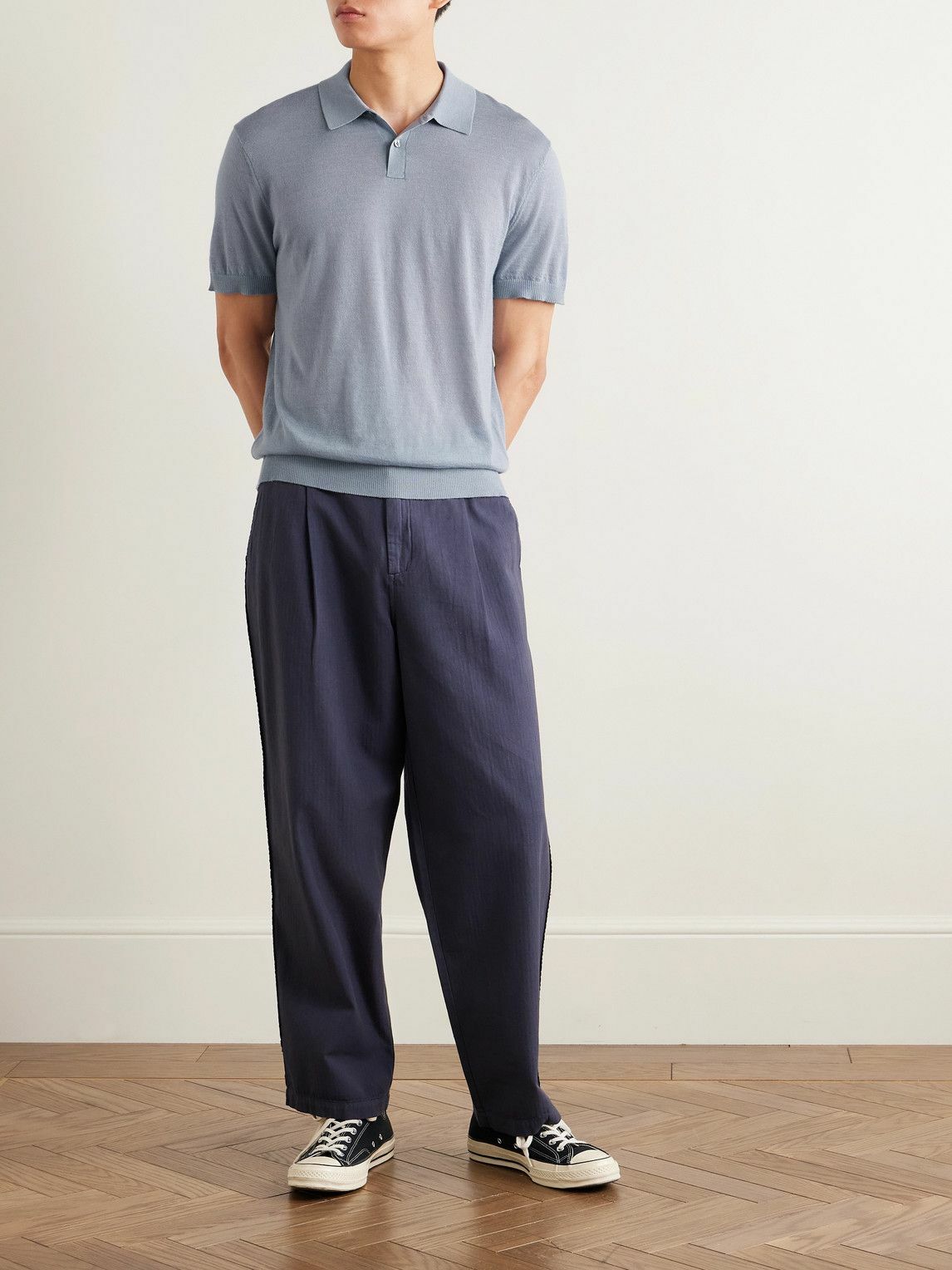 James Perse - Cashmere Polo Shirt - Blue