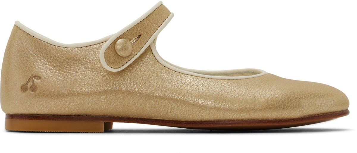 Bonpoint Kids Gold Ella Mary Jane Flats