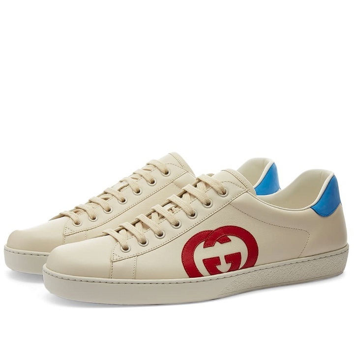 Photo: Gucci Contrast GG Patch New Ace Leather Sneaker
