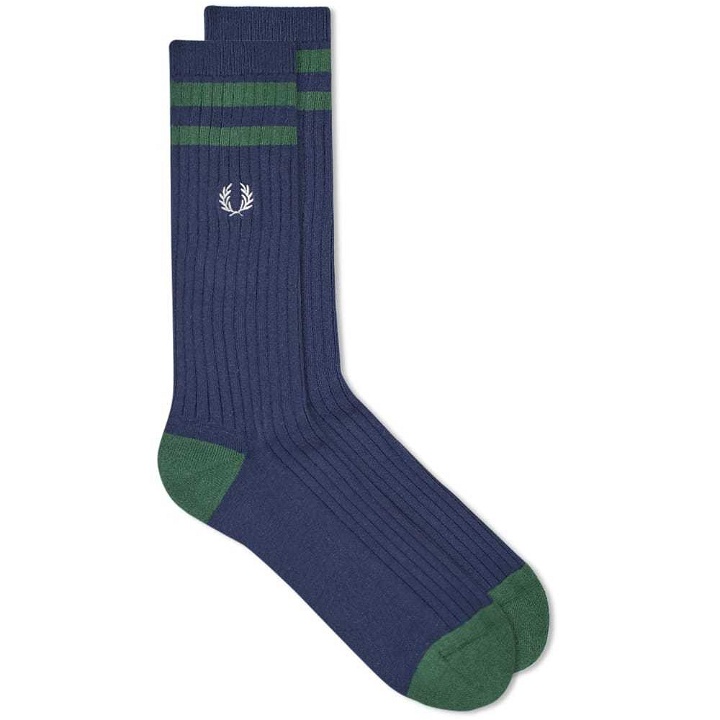 Photo: Fred Perry Tipped Sports Sock Carbon Blue