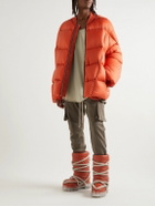 Rick Owens - Lunar Tractor Leather Boots - Orange