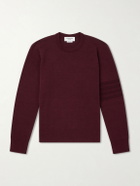 Thom Browne - Milano Stitch Wool, Linen and Cotton-Blend Sweater - Burgundy