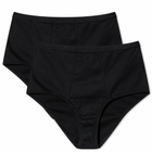 Organic Basics Women's Organic Rib-Flex High Rise Brief - 2 Pack in Black