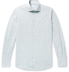Incotex - Slim-Fit Pintriped Cotton Oxford Shirt - Blue