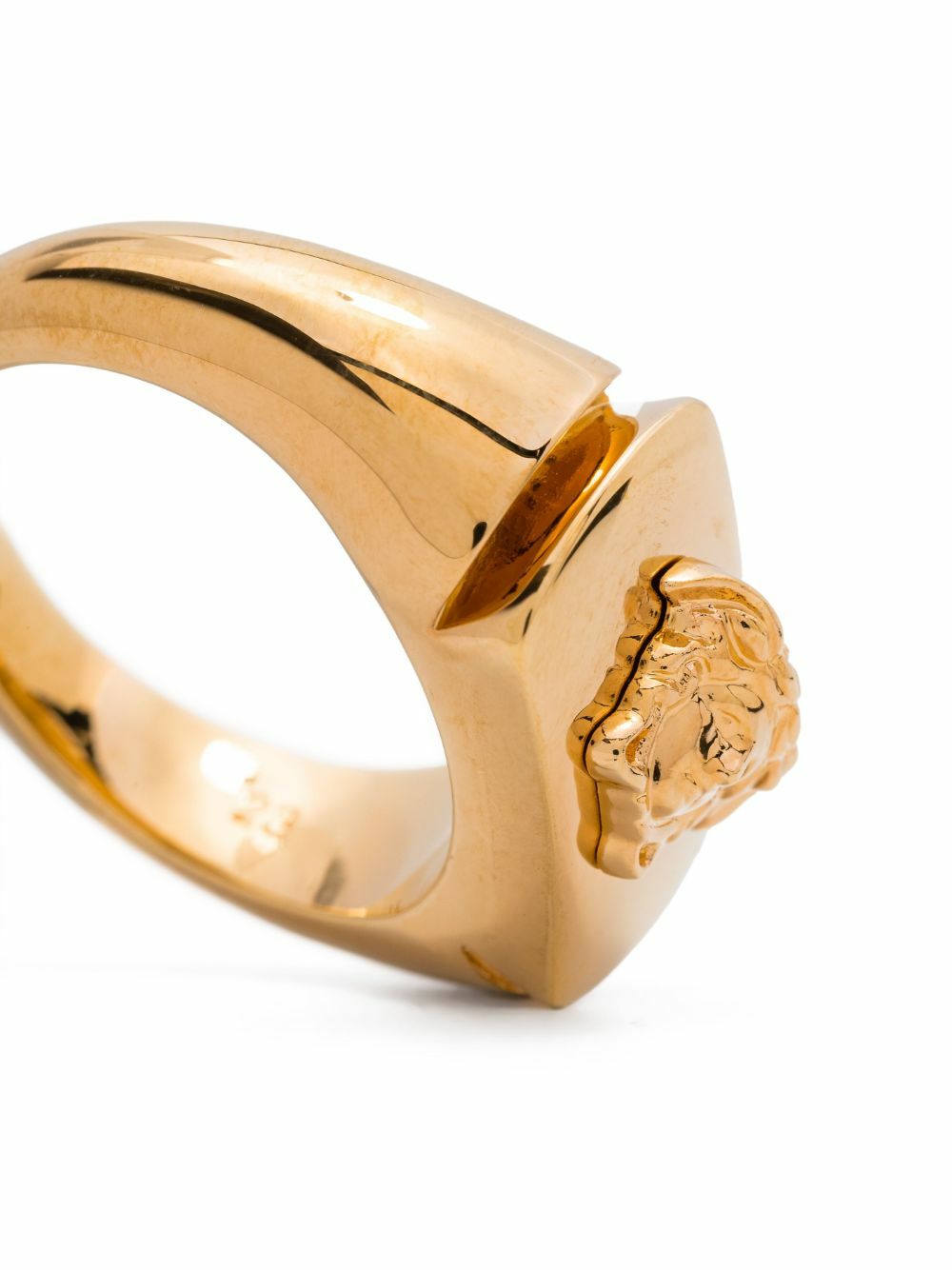 VERSACE ロコフリントトロストリンクフティ 74GAIF01CF01F G03 Gold Ring with logo Versace - SchaferandweinerShops Spain