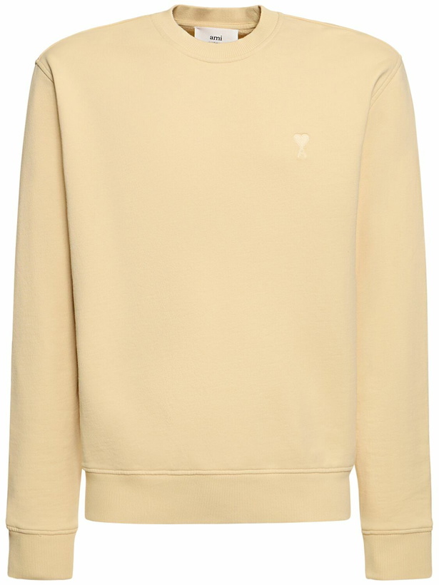 Photo: AMI PARIS Logo Cotton Crewneck Sweatshirt