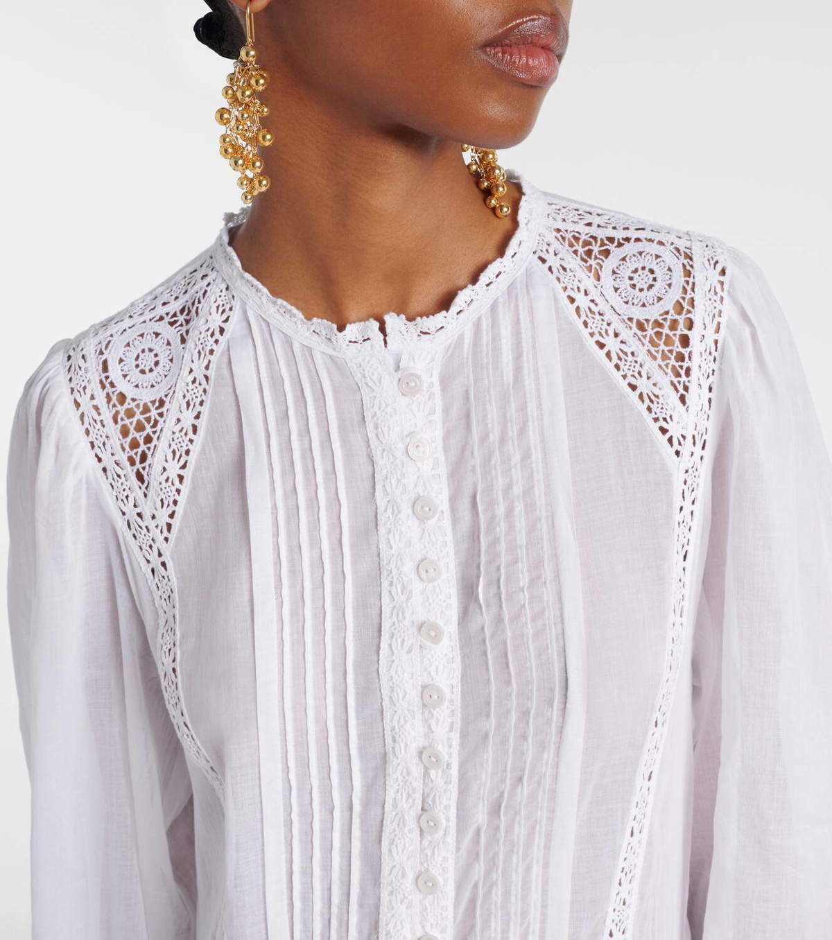 Marant Etoile Gisela lace-trimmed cotton maxi dress