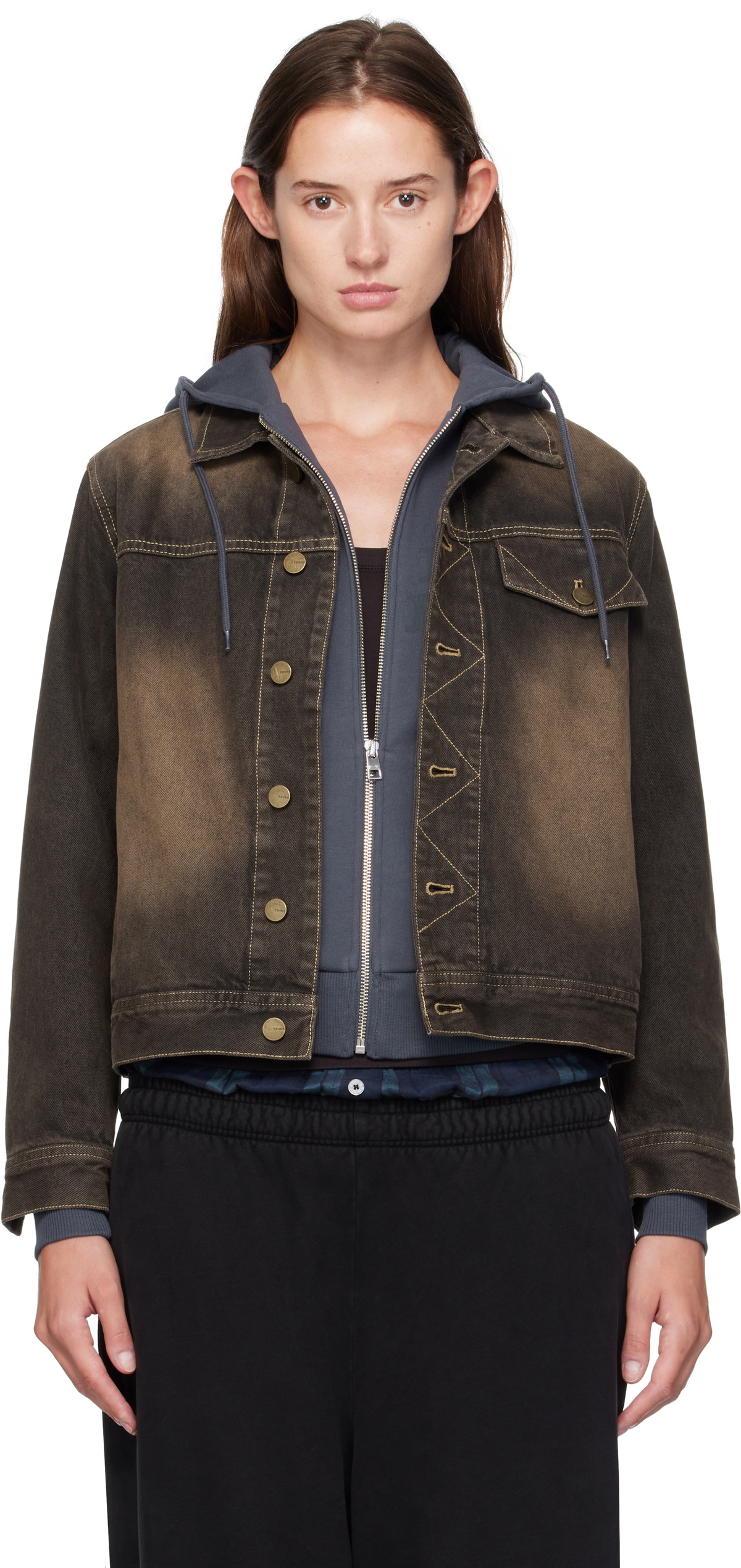Carter Young Brown Overdyed Arch Denim Jacket