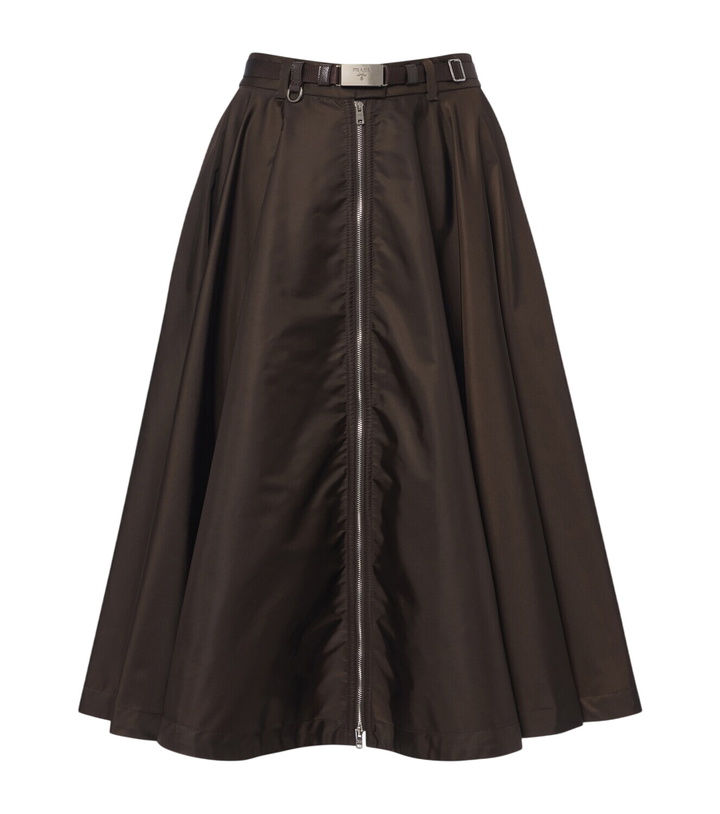 Photo: Prada Re-Nylon belted midi skirt