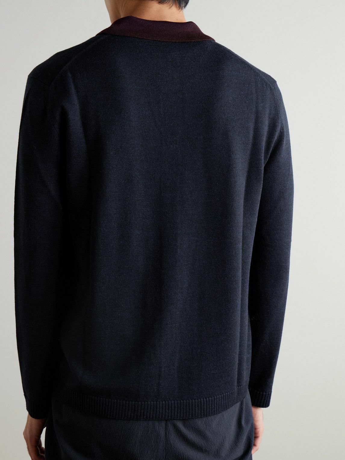 Mr P. - Two-Tone Merino Wool Shirt - Blue