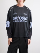 Satoshi Nakamoto - Moto Logo-Print Mesh T-Shirt - Black