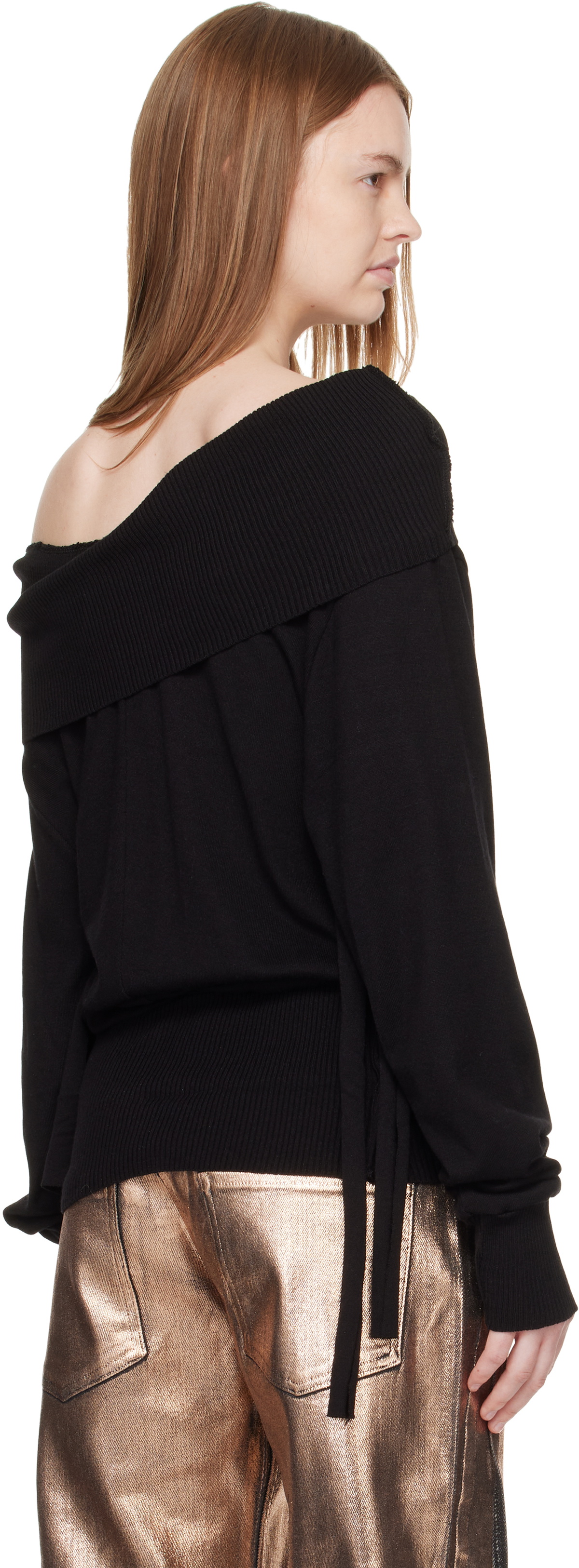 Ottolinger Black Upside Down Knit Sweater